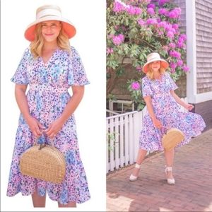 Kate Spade BNWOT Daisy Garden Flutter Sleeve Midi Dress